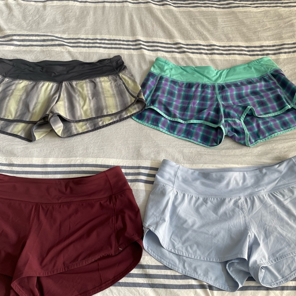Lululemon size 8 Speed Up shorts, maroon pair is sold